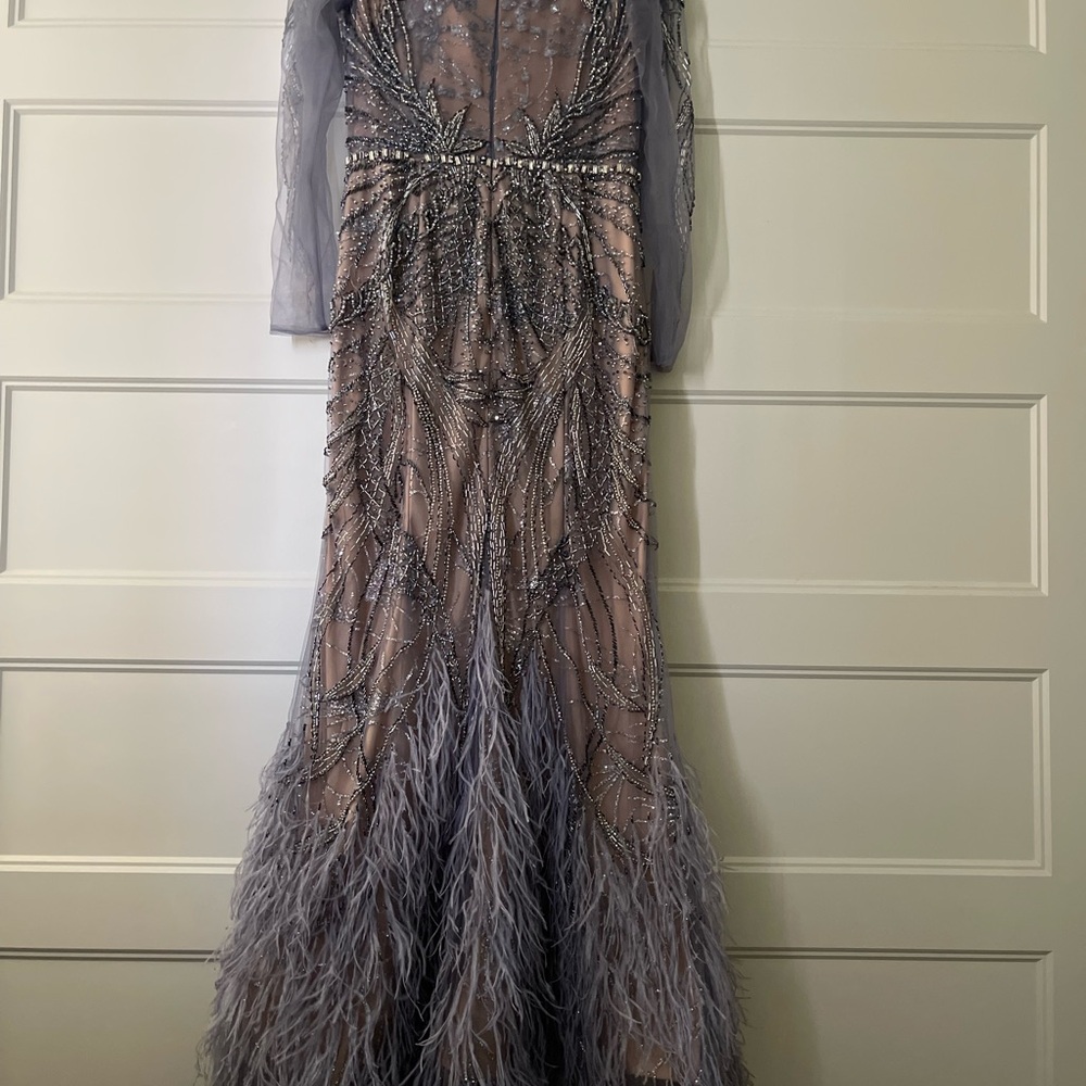 Terani Couture Long Sleeve Beaded Formal Dress - Picture 2 of 8